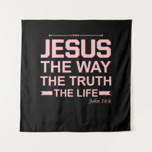 Christian Bible Verse Jesus Way Truth Life Tapestry