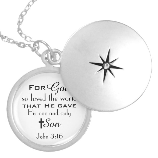Christian Bible Verse John 3:16 Necklace (Front)