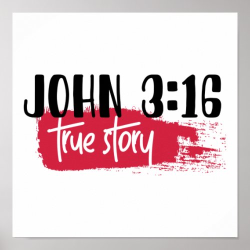 Christian Bible Verse John 316 True Story Poster