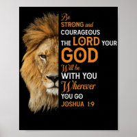 Christian Bible Verse Joshua 1 9 Lion Faith