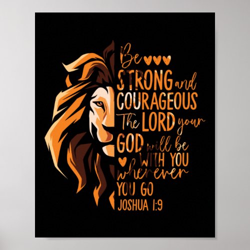 Christian Bible Verse Joshua 19 Lion Poster