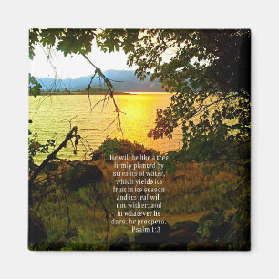 Christian Bible Verse Lake Landscape Creationarts Magnet
