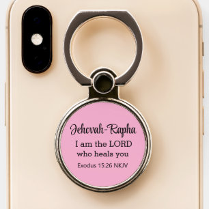 Christian Bible Verse Light Pink Phone Ring Stand