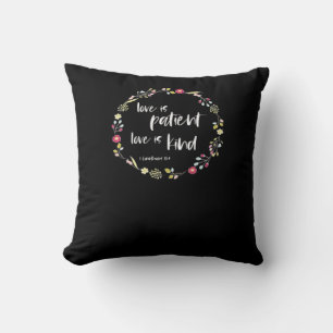 Christian Bible Verse Love Is Patient Love Is Kind Throw Pillow