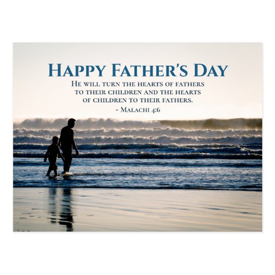 Christian Bible Verse Malachi 4:6 Father's Day Postcard | Zazzle.com