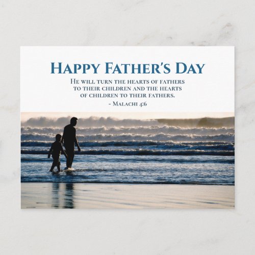 Christian Bible Verse Malachi 46 Fathers Day Postcard