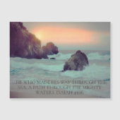 Christian Bible Verse Ocean Sunset Rocky Seashore (Front)