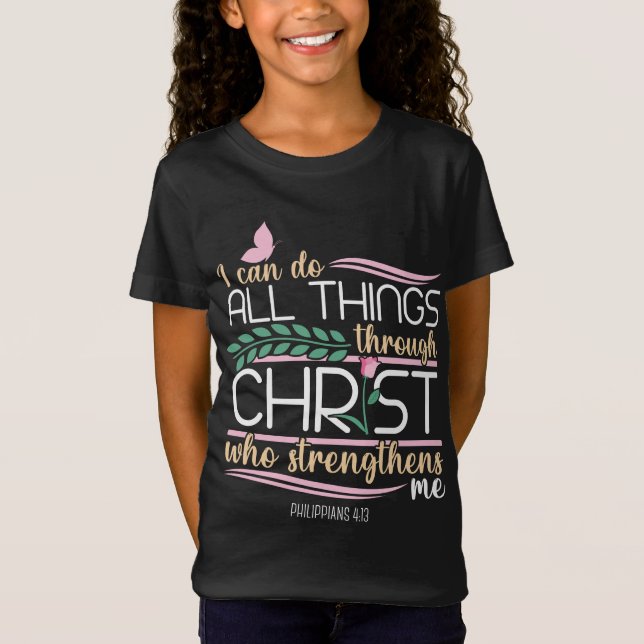Christian Bible Verse Philippians 4:13 T-Shirt (Front)