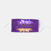 Christian Bible Verse Purple Orange Glitter Floral Adult Cloth Face Mask (Front, Folded)
