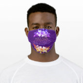 Christian Bible Verse Purple Orange Glitter Floral Adult Cloth Face Mask (Worn)
