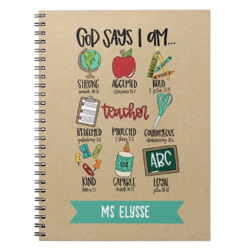 Christian Bible Verse Religious Personalized Notebook