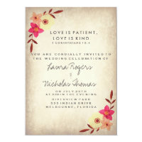 Christian Bible Verse Rustic Country Floral Card