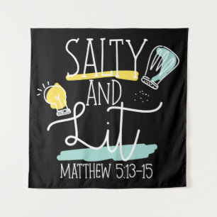Christian Bible Verse Salty And Lit Matthew Tapestry