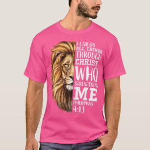 Christian Bible Verse Sayings Religious Him Lion J T-Shirt