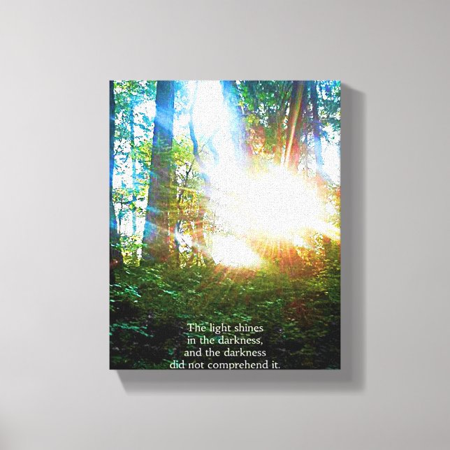 Christian Bible Verse Scripture Forest Creationart Canvas Print (Front)