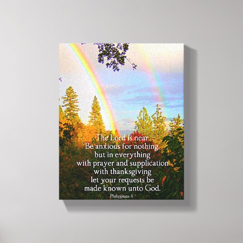 Christian Bible Verse Scripture Rainbow Canvas Print