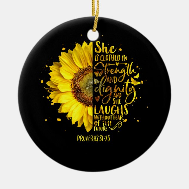 Christian Bible Verse Scripture Religious Ceramic Ornament (Front)