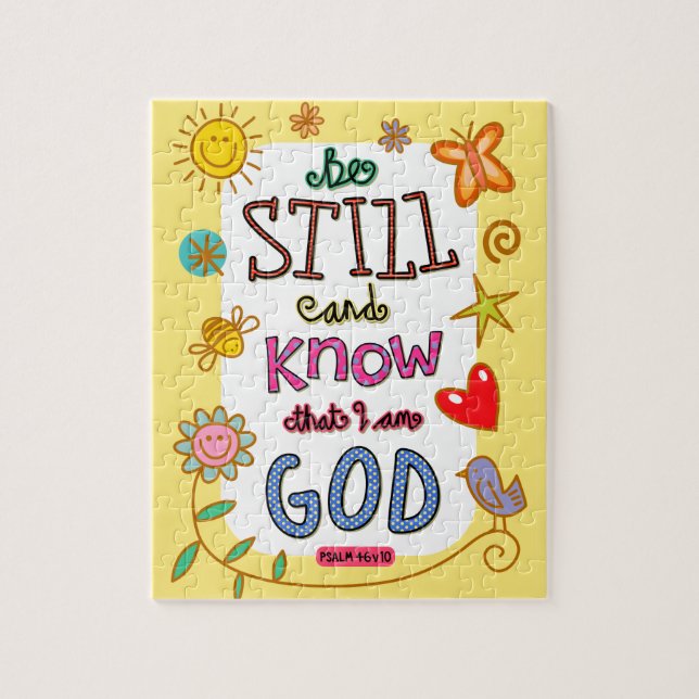 Christian Bible Verse Scripture Text Doodle Jigsaw Puzzle (Vertical)
