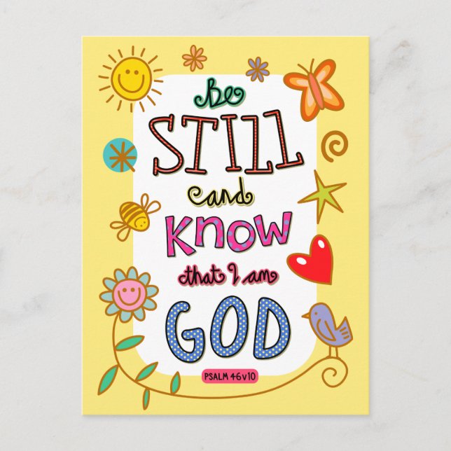 Christian Bible Verse Scripture Text Doodle Postcard (Front)