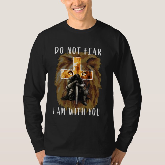 Christian Bible Verse Shirt Men Dad Lion Faith Fea (Front)