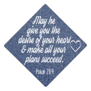 Christian Bible Verse - Sparkle Glitter Graduation Cap Topper