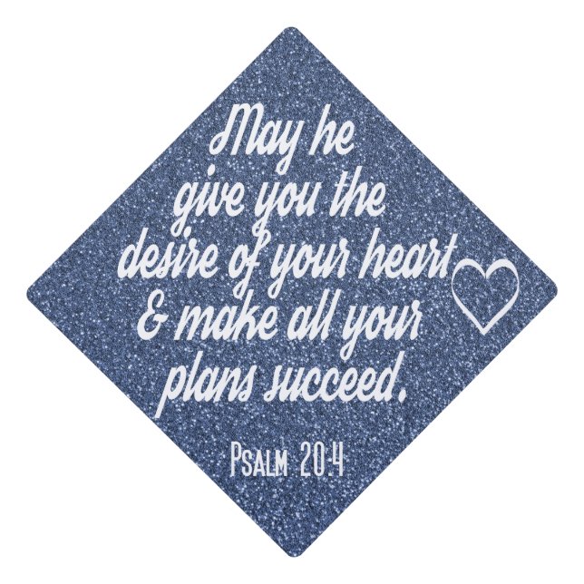 Christian Bible Verse - Sparkle Glitter Graduation Cap Topper (Front)