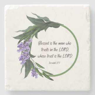 Christian Bible Verse Stone Coaster Jeremiah 17