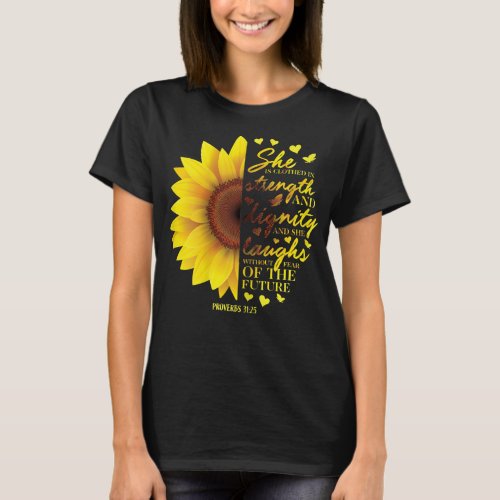 Christian Bible Verse Sunflower Scripture Religiou T_Shirt