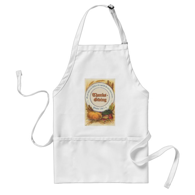Christian Bible Verse Thanksgiving Adult Apron (Front)