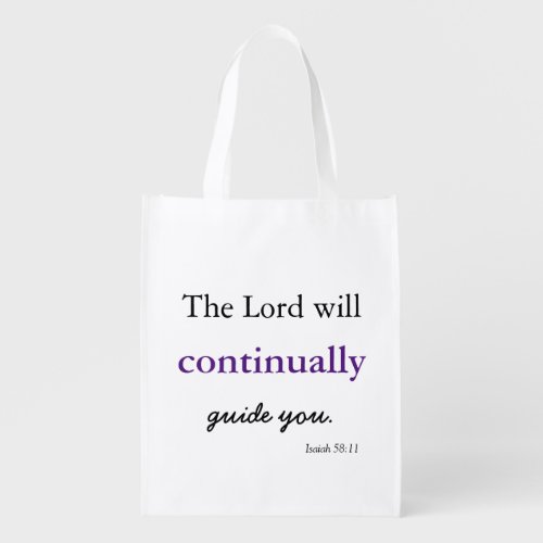 Christian Bible Verse The Lord will be with you Grocery Bag