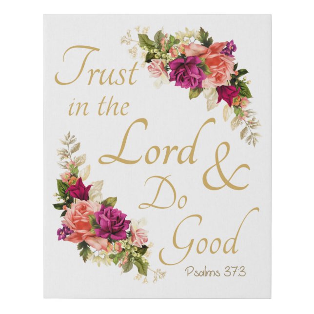 Christian Bible Verse: Trust in the Lord Faux Canvas Print (Front)