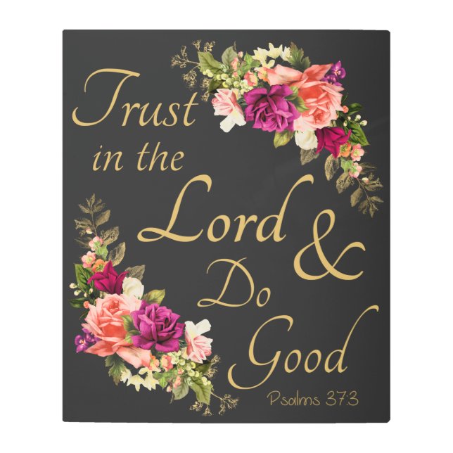 Christian Bible Verse: Trust in the Lord Metal Print (Front)