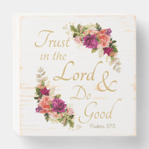 Christian Bible Verse: Trust in the Lord Wooden Box Sign