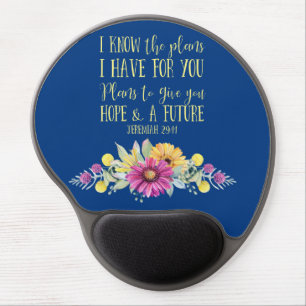 Christian Bible Verse Typography Floral Gel Mouse Pad