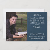 Christian Bible Verse Typography Graduation Photo Invitation (Front)