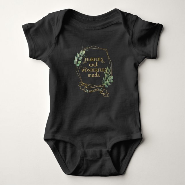 Christian Bible Verse Typography Quote Baby Bodysuit (Front)