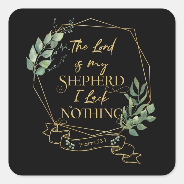 Christian Bible Verse Typography Quote Square Sticker (Front)