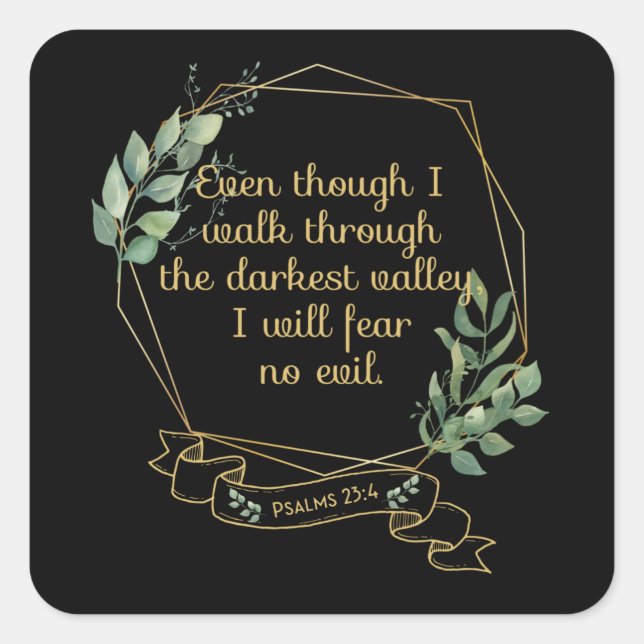 Christian Bible Verse Typography Quote Square Sticker (Front)