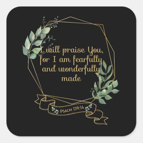 Christian Bible Verse Typography Quote Square Sticker