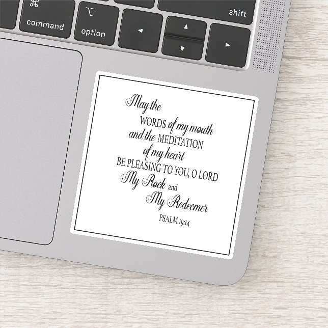 Christian Bible Verse Words of My Mouth Sticker (Detail)