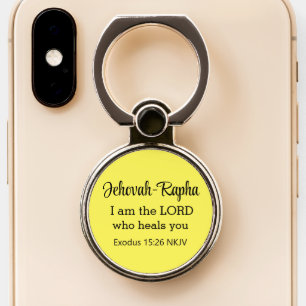 Christian Bible Verse Yellow Phone Ring Stand