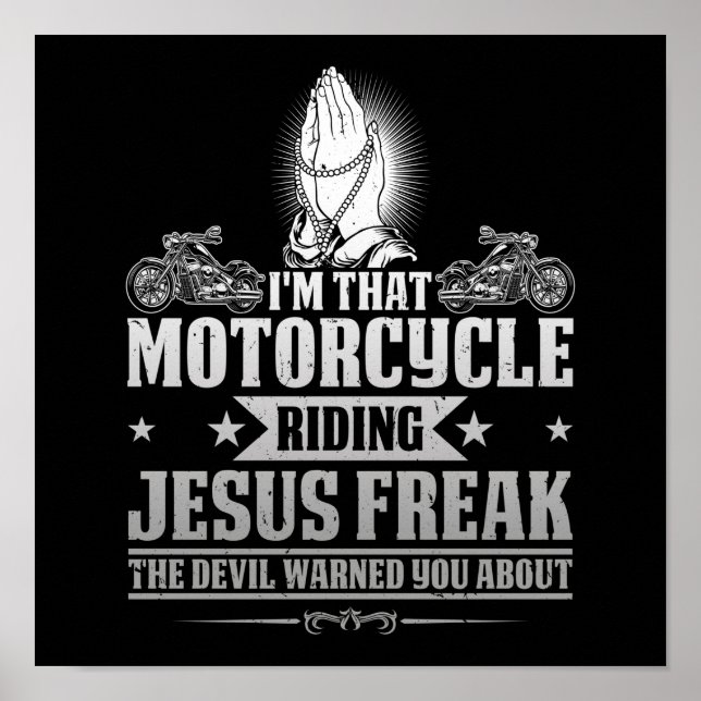 Christian Biker I'm That Motorcycle Riding Jesus Poster (Front)