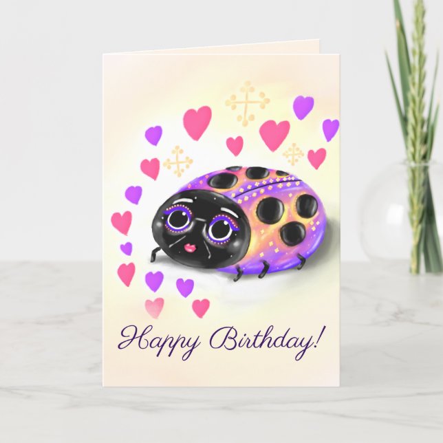 Christian Birthday Card (ladybug) (Front)