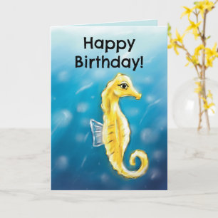 Christian Birthday Card (seahorse)