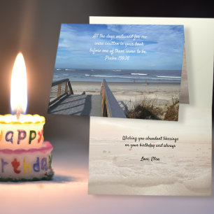 Christian Birthday Days of My Life Scripture Letterpress Thank You Card