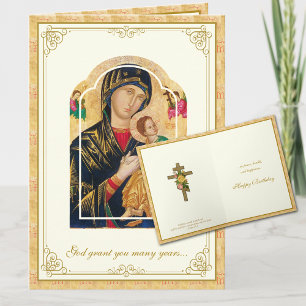 Christian Birthday Orthodox Byzantine Virgin Mary  Card