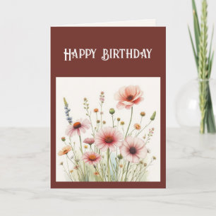 Christian Birthday Wild Flower Garden Floral Holiday Card
