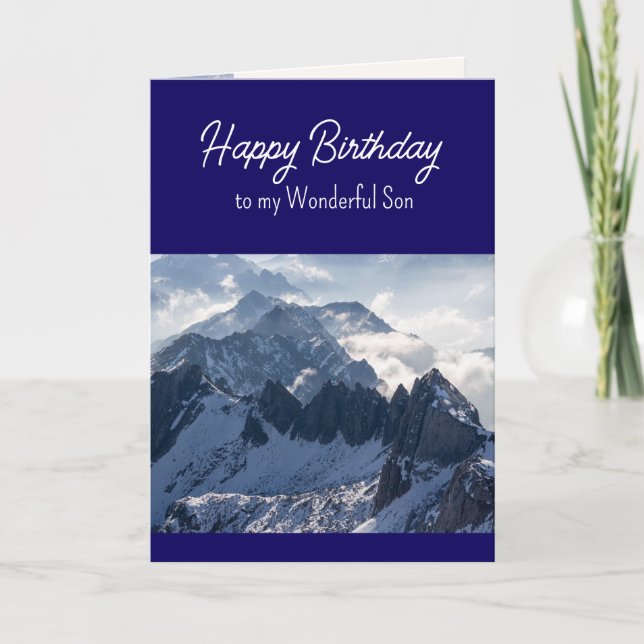 Christian Birthday Wonderful Son Inspirational Holiday Card (Front)