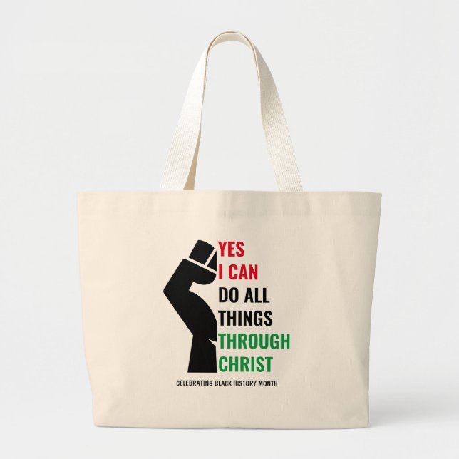 Christian BLACK HISTORY MONTH Large Tote Bag (Front)