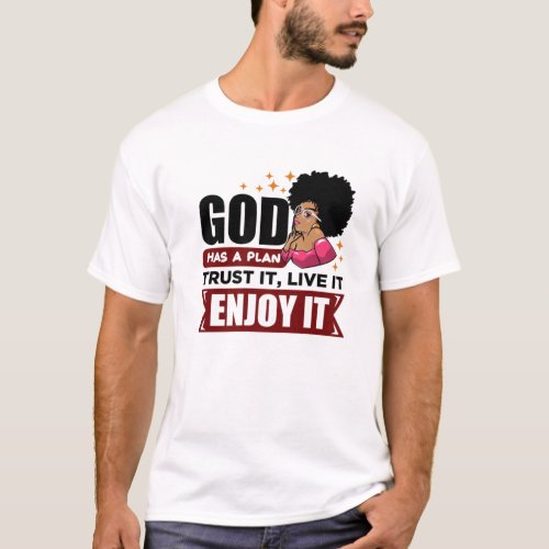 Christian Black Queen Melanin God African American T_Shirt